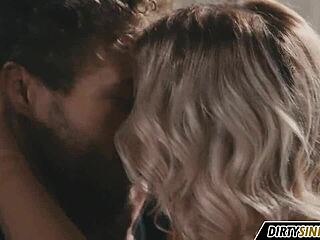 a cute blonde college girl chats shyly about her natural beauty.