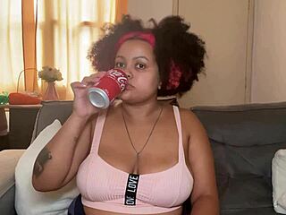 Chubby Girl Burps And Farts Loudly While Drinking Coke!