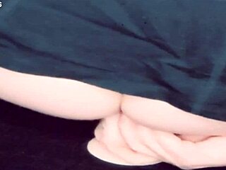 Trans woman rides a dildo passionately