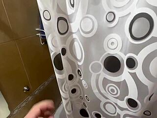 Argentinian shower fuck with natural big tits