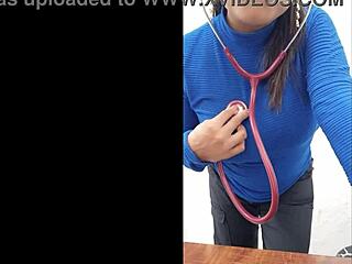 Real porno of Latina nurse in hospital office with boss