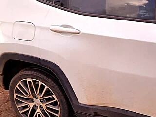 Outdoor Interview Turns Wild With Roadside Bareback Action