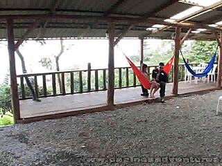 Karen dives into shaved latina pussy with oral and fingering