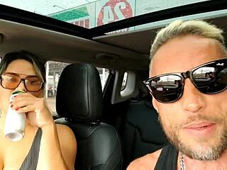 Outdoor Interview Turns Wild With Roadside Bareback Action