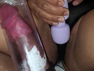 cock pump followed by intense masturbation and creampie action