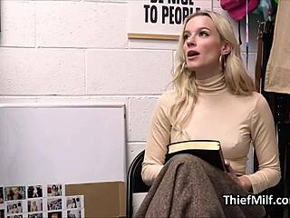 Milf dildo thief gets caught spying at work and fucked by burglar