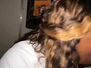 Ebony BBW, you gonna throat that stranger's big black cock at the glory hole?