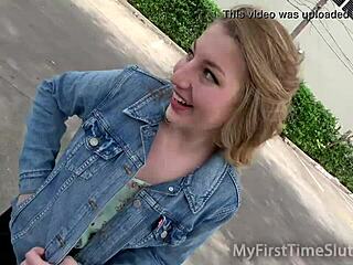 Lila Freyjev prvi javni jebanje z velikim črnim kurcem na ogled