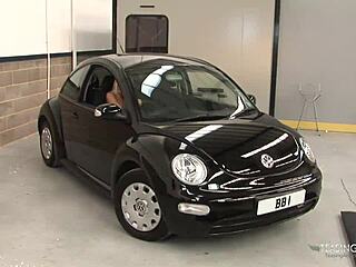 Lovely brunette girls masturbate together during car wash