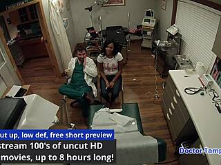 dr tampa examines tori sanchez for pap smear backstage. watch her spread wide in latex gloves!