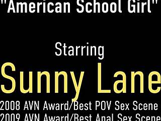 Hey, watch Sunny Lane with small boobs take a raging hard cock deep!