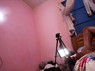 She masturbates cameraman while dildo fucks her sloppy pussy