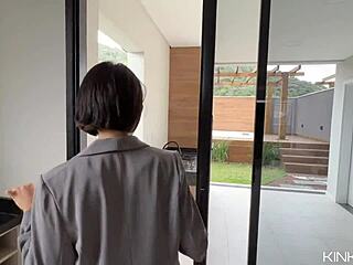 beautiful real estate agent demonstrates skills to seal the deal