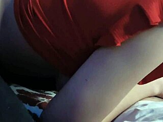 My neighbor jerks my monster cock and I cum on her tits