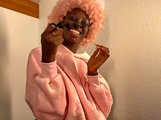 hot black girl worships ass and gets anal creampie