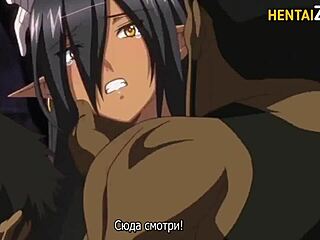 Anime milf caught in wild gangbang with big creampie action in hentai scene.