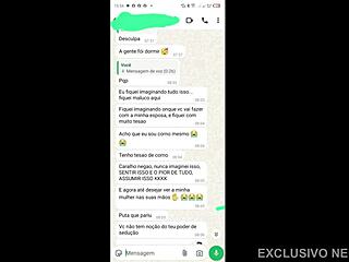 normal chat with cuckold, then huge cock shoved in