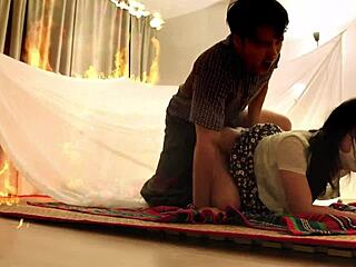 Big Ass Ebony Rides Big White Cock in Outdoor Interracial Domination