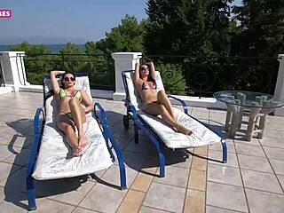 Oiled lesbian chicks rub each other to intense climax