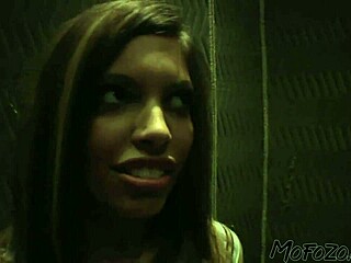 Brunette 18yo Gets Huge Facial on Mofozo