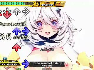 yo, wanna dance with this skinny hentai babe showing off her big tits in ddr?