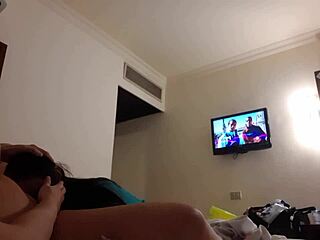 girlfriend fucked hard in mouth and pussy with cum in hotel lesbian scene