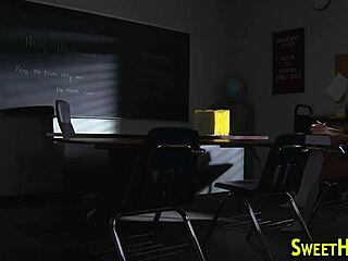 blonde coed rides hard and gets a messy cumshot after class 😜