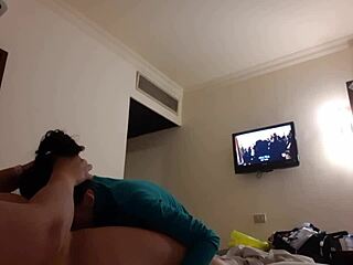 girlfriend fucked hard in mouth and pussy with cum in hotel lesbian scene