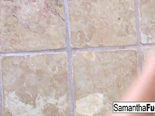 Samantha and Abigail Mac Dive Into Steamy Tub Sex by the Pool