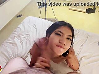 latina goth teen slut gets facial cum on perfect ass during amateur interview