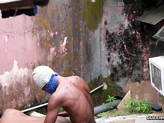 I oiled up busty Lily Starfire and fucked her tits in pov, interracial fun