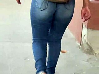 Bold Latina with Big Ass in Tight Jeans