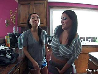 Asa inserts butt plugs into Charley Chase