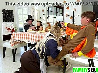 Step family spending Thanksgiving with taboo banging