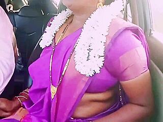 Indian saree housewife gets steamy with car driver in telugu dirty talk! 🔥