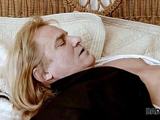 First stepdaughter receives strong spanks with belt for being a whore