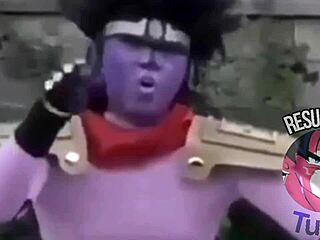 Family With Peculiar Costumes And Big Asses