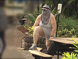 I Can’t Believe This Fat Ass Milf Got Fingered and Creampied by Black Guy in Public!