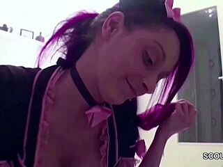 Teeny Catches Him With Maid And Joins In