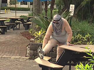 I Can’t Believe This Fat Ass Milf Got Fingered and Creampied by Black Guy in Public!