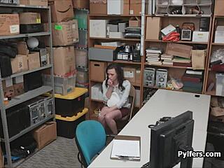 I spied that perky teen thief fucking the guard's ass on hidden cam.