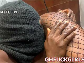 ghanaian neighbor bounces hard, making me cum inside her pussy in the bathroom