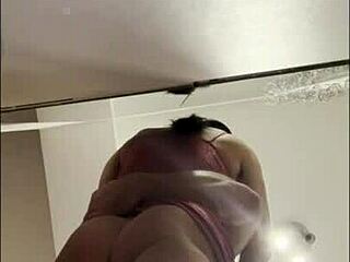 Coming home from the night club, husband punishes wife with intense fingering and attention to her big natural tits