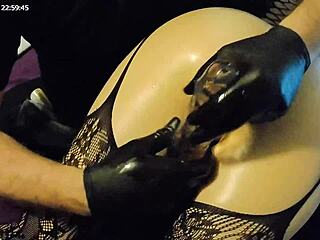 young slim girl exploring many dildos