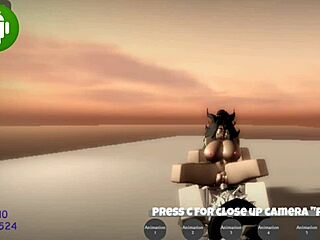 roblox whore with a big ass gets into some naughty action for fun