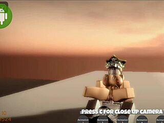 roblox whore with a big ass gets into some naughty action for fun