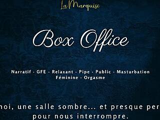 box office treat with a gentle public blowjob in french style