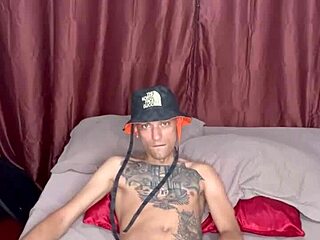 Thiago Kelton pounding a silicone butt hard in a steamy bedroom encounter.