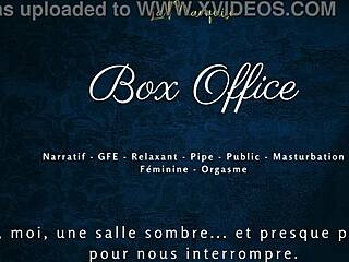 box office treat with a gentle public blowjob in french style