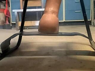 Big Hankeys Dildo Stretches Ass on Bouncy Sex Chair